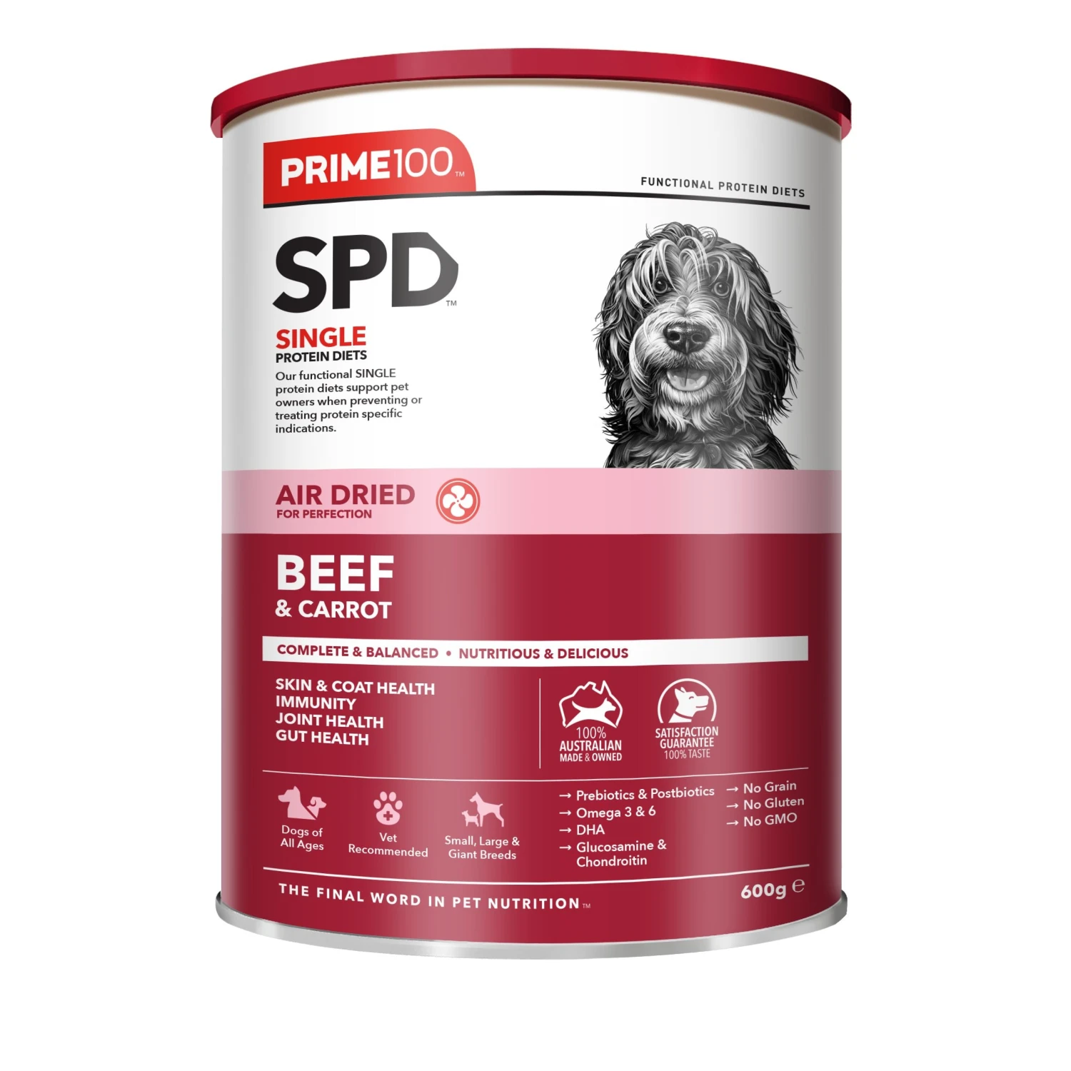 Prime 100 SPD Air Beef And Carrot Dog Food 600g