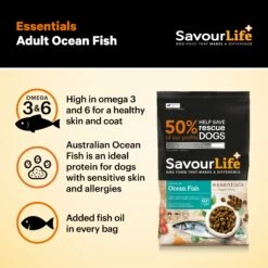 Savourlife Essentials Dry Dog Food Ocean Fish With Veggies & Rice 3kg -Fuzzyard Shop Savourlife Essentials Dry Dog Food Ocean Fish with Veggies Rice 3kg 10